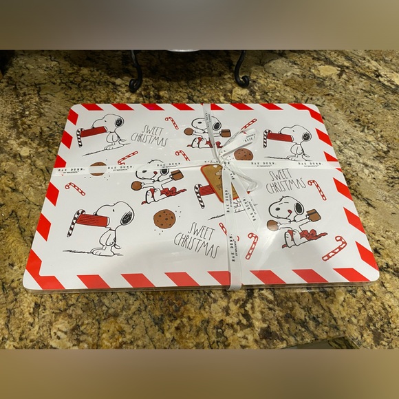 Rae Dunn Peanuts Sweet Christmas cork placemat set of 4 - Brand new! - Picture 1 of 6